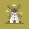 Rural windmill flat illustration.