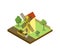 Rural windmill isometric 3D element