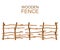 Rural wooden farm branches fence rustic wood construction