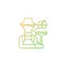 Rural workers gradient linear vector icon