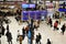 Rush hour in Frankfurt airport terminal