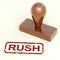 Rush Rubber Stamp Shows Speedy Urgent Delivery