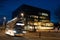 Rushden, Northamptonshire, United Kingdom - 15 November 2019 - Corby Cube building at night, Corby Borough Council in U.K