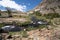 Rushing creek along the 20 Lakes Basin loop hiking in the Eastern Sierra mountains in California