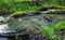 Rushing mountain river, natural landscape