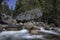 Rushing river in Yosemite National Park
