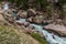 Rushing stream river water through Eleven Mile Canyon Colorado