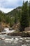 Rushing stream river water through Eleven Mile Canyon Colorado