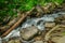 Rushing water through the rocks