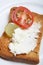 Rusk cheese and tomato vertical