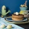 Rusk with Dutch chocolate hail and chocolate Easter eggs