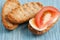 Rusk sandwich with egg and tomato