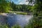 Ruskeala Falls. Wonderful natural park in northern Russia, Republic of Karelia.