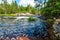Ruskeala Falls. Wonderful natural park in northern Russia, Republic of Karelia.