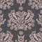 Russet brown arabesque background. Seamless retro damask vector pattern. Stylized drawn vintage flower texture