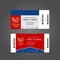 Russia 2018. Football or soccer ticket design template with mode