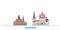 Russia, Abakan line cityscape, flat vector. Travel city landmark, oultine illustration, line world icons