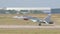 Russia Air Force supersonic grey combat jet airplane lands after airshow demo