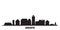 Russia, Anapa city skyline isolated vector illustration. Russia, Anapa travel black cityscape