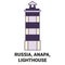 Russia, Anapa, Lighthouse travel landmark vector illustration