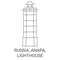 Russia, Anapa, Lighthouse travel landmark vector illustration