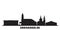 Russia, Arkhangelsk city skyline isolated vector illustration. Russia, Arkhangelsk travel black cityscape