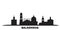 Russia, Balashikha city skyline isolated vector illustration. Russia, Balashikha travel black cityscape