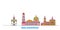 Russia, Balashikha line cityscape, flat vector. Travel city landmark, oultine illustration, line world icons