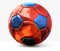 Russia ball. Russian colored soccer football ball 3d rendering