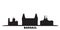 Russia, Barnaul city skyline isolated vector illustration. Russia, Barnaul travel black cityscape