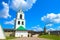 Russia. The Belfry of The Trinity Cathedral located in the Pskov Krom or Pskov Kremlin.