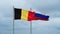 Russia and Belgium flag