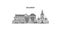 Russia, Belgorod city skyline isolated vector illustration, icons