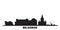 Russia, Belgorod city skyline isolated vector illustration. Russia, Belgorod travel black cityscape