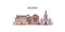 Russia, Belgorod tourism landmarks, vector city travel illustration