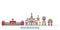 Russia, Birobidzhan line cityscape, flat vector. Travel city landmark, oultine illustration, line world icons