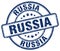 Russia blue grunge round vintage stamp
