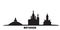 Russia, Bryansk city skyline isolated vector illustration. Russia, Bryansk travel black cityscape