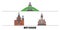 Russia, Bryansk flat landmarks vector illustration. Russia, Bryansk line city with famous travel sights, skyline, design