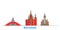 Russia, Bryansk line cityscape, flat vector. Travel city landmark, oultine illustration, line world icons