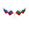 Russia and Bulgaria flags. Vector illustration.