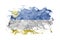 Russia, Buryatia flag background painted on white paper with watercolor