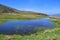 Russia, Caucasus, Arkhyz. Small unnamed lake on the plateau Gabulu in summer