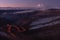 Russia, Caucasus Mountains, Kabardino-Balkaria. Snow-Covered Sleeping Volcano Elbrus At Daybreak, View From Plateau Shatzhatmaz.On