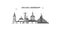 Russia, Cheboksary city skyline isolated vector illustration, icons