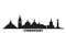 Russia, Cheboksary city skyline isolated vector illustration. Russia, Cheboksary travel black cityscape