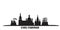 Russia, Chelyabinsk city skyline isolated vector illustration. Russia, Chelyabinsk travel black cityscape