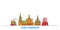 Russia, Chelyabinsk line cityscape, flat vector. Travel city landmark, oultine illustration, line world icons