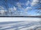 Russia, Chelyabinsk region. Nature monument - lake Uvildy in January in frosty weather