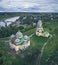 Russia church abandoned drone Abandoned, religion, Church, monastery, flight, drone, Russia, river, clouds